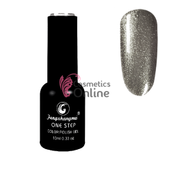 Oja semipermanenta FSM, ONE STEP Color UV/LED 10ml Cod 552 Silver cu particule Gold
